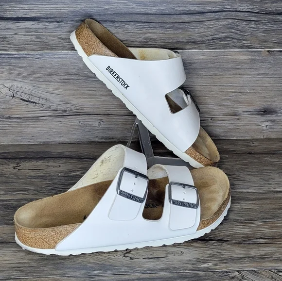 Birkenstock White Arizona Slide Sandal - Women's EU 40 Used Good Condition. - Picture 2 of 6